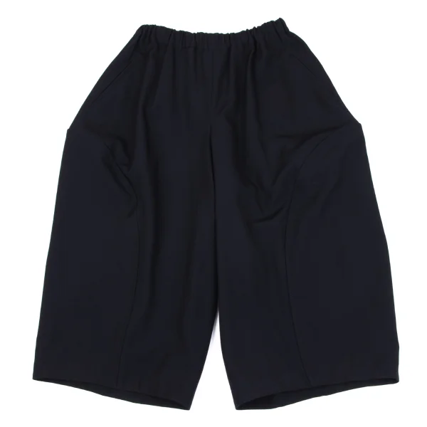 COMME des GARCONS Wool Gaba Round Switching Wide Cropped Pants Navy S K-163296_001