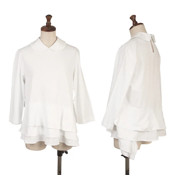 tricot COMME des GARCONS Cotton Switching Tiered Round Collar T-shirt White M K-163302_001