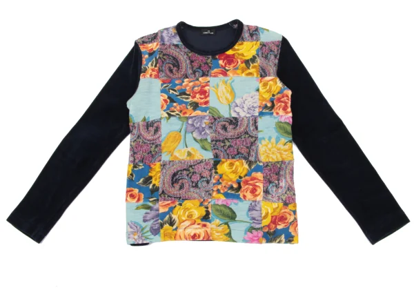 tricot COMME des GARCONS Floral Patchwork Velour Top K-163303_002