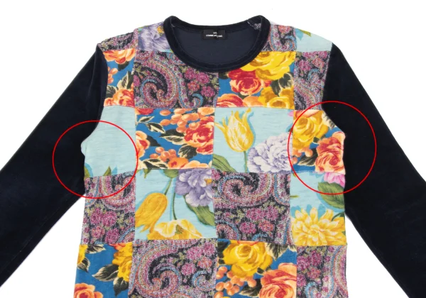 tricot COMME des GARCONS Floral Patchwork Velour Top K-163303_003