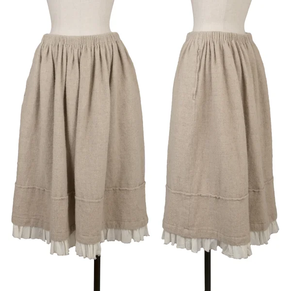 tricot COMME des GARCONS Fulling Wool Ruffle Skirt  Beige S-M K-163306_001