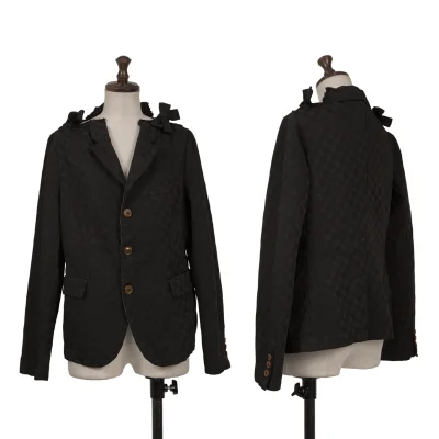 COMME des GARCONS Poly Geometric Jacquard Cutting Neck Jacket