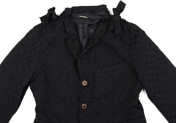 COMME des GARCONS Poly Geometric Jacquard Cutting Neck Jacket K-163307_003