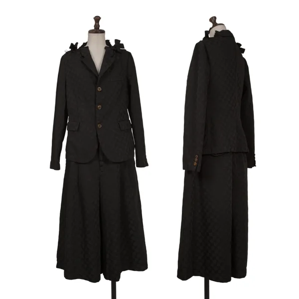 COMME des GARCONS Poly Geometric Jacquard Cutting Neck Jacket K-163307_018