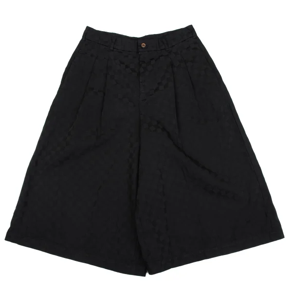 COMME des GARCONS Poly Geometric Jacquard Two Tuck Wide Shorts Black S K-163308_001