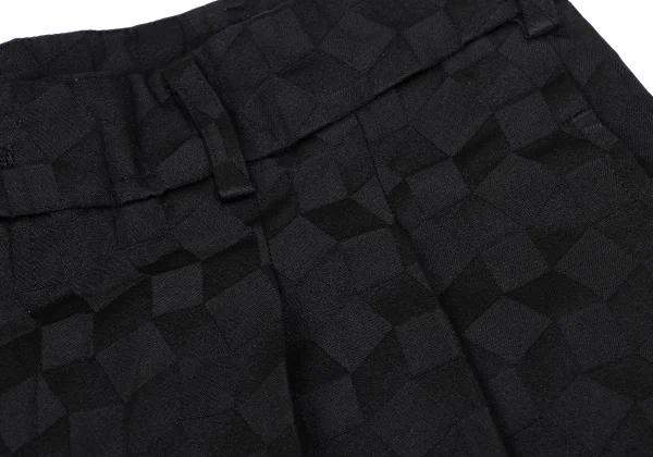 COMME des GARCONS Poly Geometric Jacquard Two Tuck Wide Shorts K-163308_004