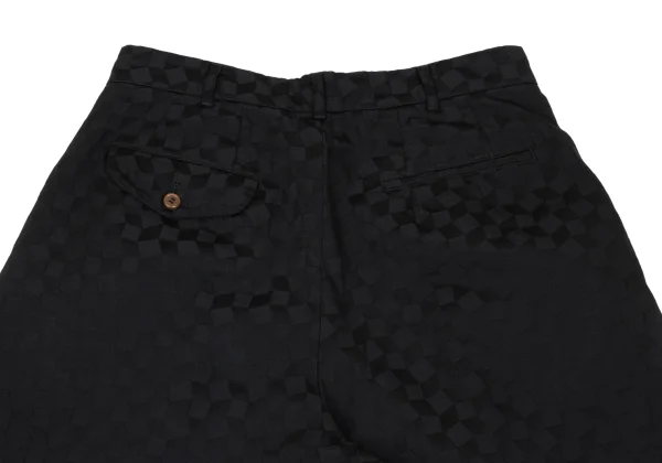 COMME des GARCONS Poly Geometric Jacquard Two Tuck Wide Shorts K-163308_012