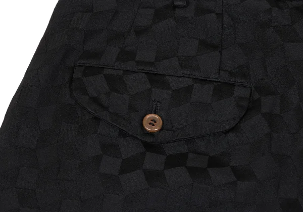 COMME des GARCONS Poly Geometric Jacquard Two Tuck Wide Shorts K-163308_013