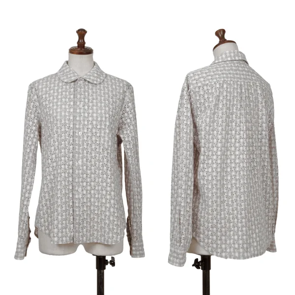 COMME des GARCONS COMME des GARCONS Cutting Cotton Check Shirt Grey S K-163312_001