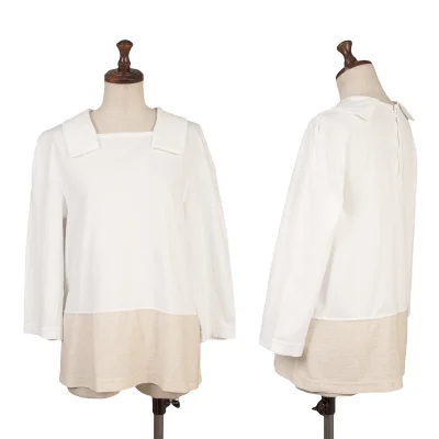 COMME des GARCONS Cotton Hem Design Square Neck T-shirt