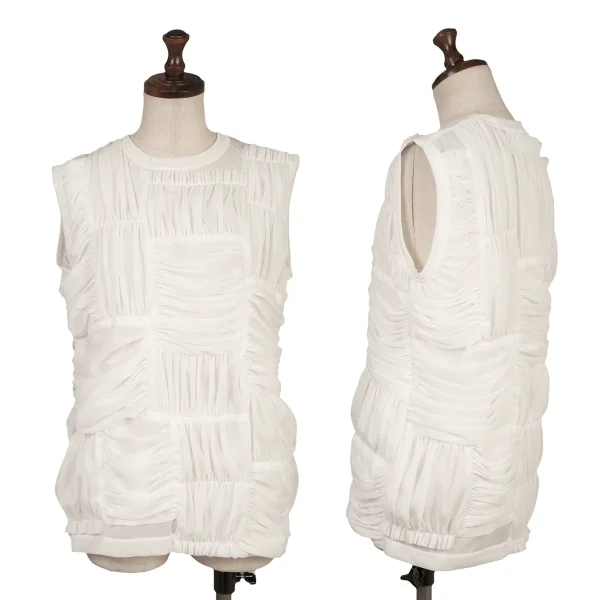 COMME des GARCONS Gather Switching Sleeveless Top White S K-163315_001