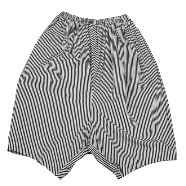 COMME des GARCONS Cotton Stripe Wide Dropped Crotch Pants White,Black M K-163320_001