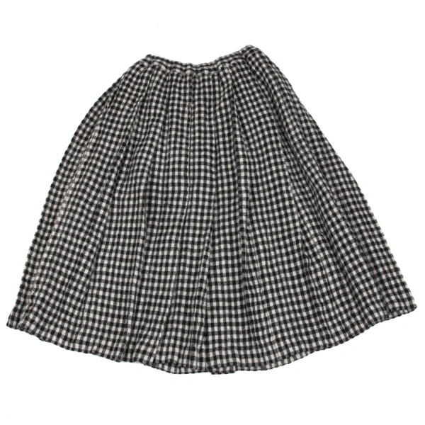 BLACK COMME des GARCONS Wool Blend Box Pleated Check Skirt K-163323_002