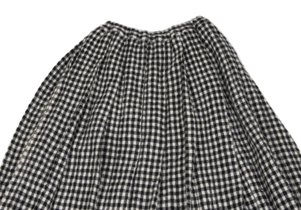 BLACK COMME des GARCONS Wool Blend Box Pleated Check Skirt K-163323_003