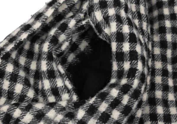 BLACK COMME des GARCONS Wool Blend Box Pleated Check Skirt K-163323_004