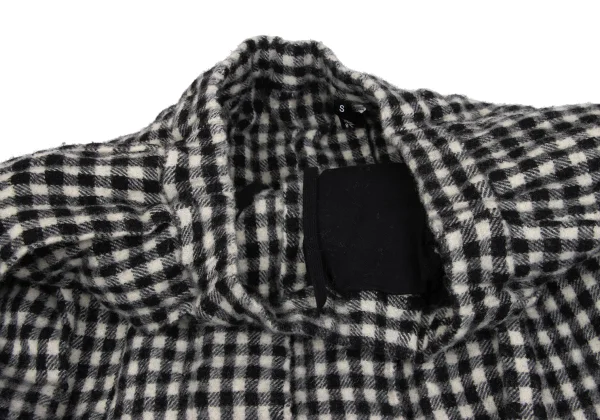 BLACK COMME des GARCONS Wool Blend Box Pleated Check Skirt K-163323_006