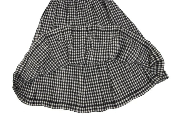 BLACK COMME des GARCONS Wool Blend Box Pleated Check Skirt K-163323_008
