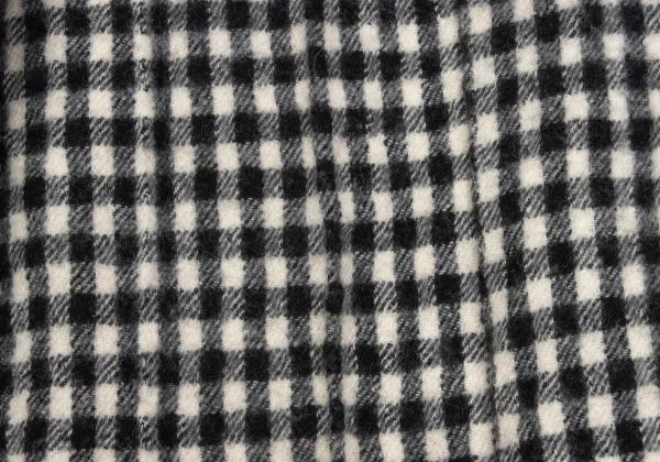 BLACK COMME des GARCONS Wool Blend Box Pleated Check Skirt K-163323_010