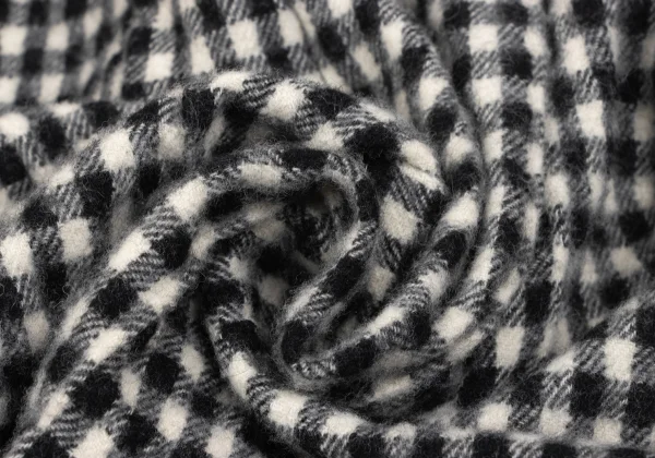 BLACK COMME des GARCONS Wool Blend Box Pleated Check Skirt K-163323_011