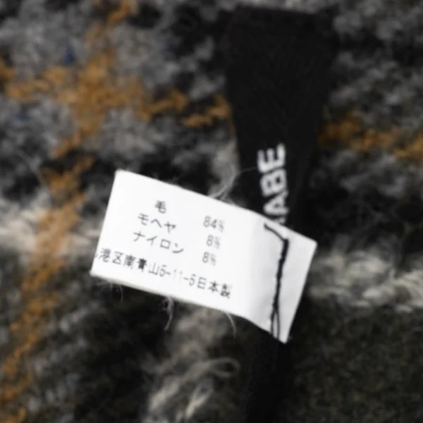 JUNYA WATANABE COMME des GARCONS Tattoo Printed Check Fringe Scarf K-163325_007