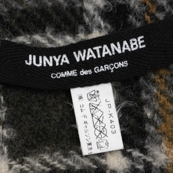 JUNYA WATANABE COMME des GARCONS Tattoo Printed Check Fringe Scarf K-163325_008