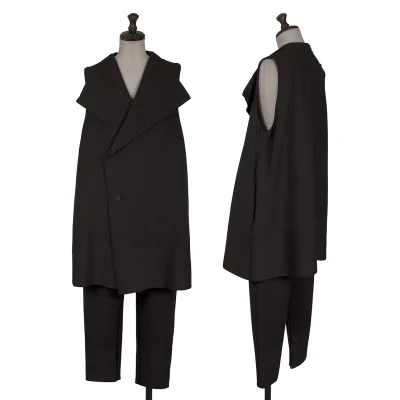 ISSEY MIYAKE Stripe Weave Sleeveless Jacket & Pants