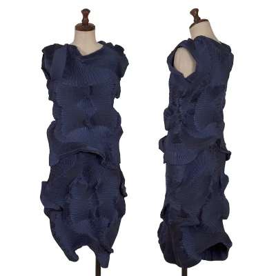 ISSEY MIYAKE 3D Steam Stretch Pleats Asymmetrical Panel Top & Skirt