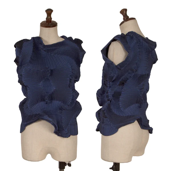 ISSEY MIYAKE 3D Steam Stretch Pleats Asymmetrical Panel Top & Skirt K-163341_002