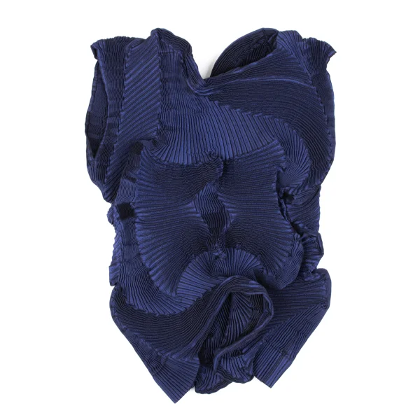 ISSEY MIYAKE 3D Steam Stretch Pleats Asymmetrical Panel Top & Skirt K-163341_003