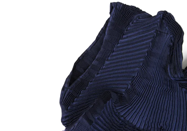 ISSEY MIYAKE 3D Steam Stretch Pleats Asymmetrical Panel Top & Skirt K-163341_006