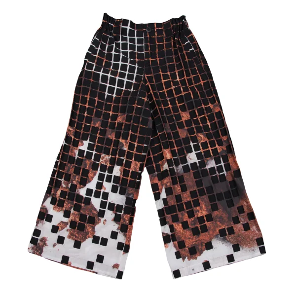 ISSEY MIYAKE Pasted Graphic Wide Pants White,Black,Brown 1 K-163344_001