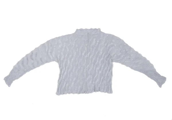 ISSEY MIYAKE Diagonal Pile Sheer Pleated Zip Blouson K-163347_002