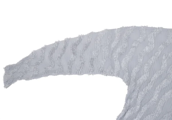 ISSEY MIYAKE Diagonal Pile Sheer Pleated Zip Blouson K-163347_005