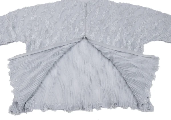 ISSEY MIYAKE Diagonal Pile Sheer Pleated Zip Blouson K-163347_008