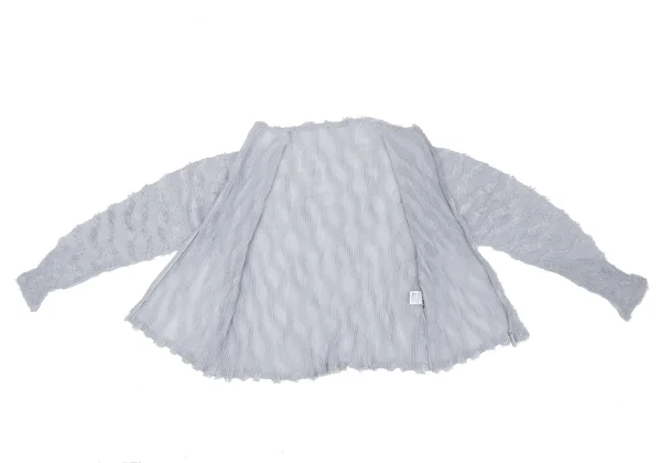 ISSEY MIYAKE Diagonal Pile Sheer Pleated Zip Blouson K-163347_010
