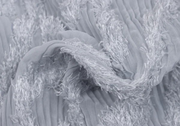 ISSEY MIYAKE Diagonal Pile Sheer Pleated Zip Blouson K-163347_014