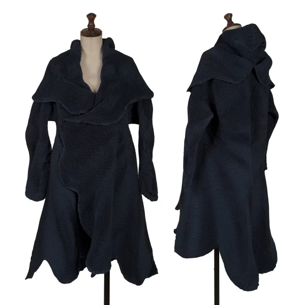 ISSEY MIYAKE 3D Steam Stretch Wave Coat Blue 2 K-163349_001