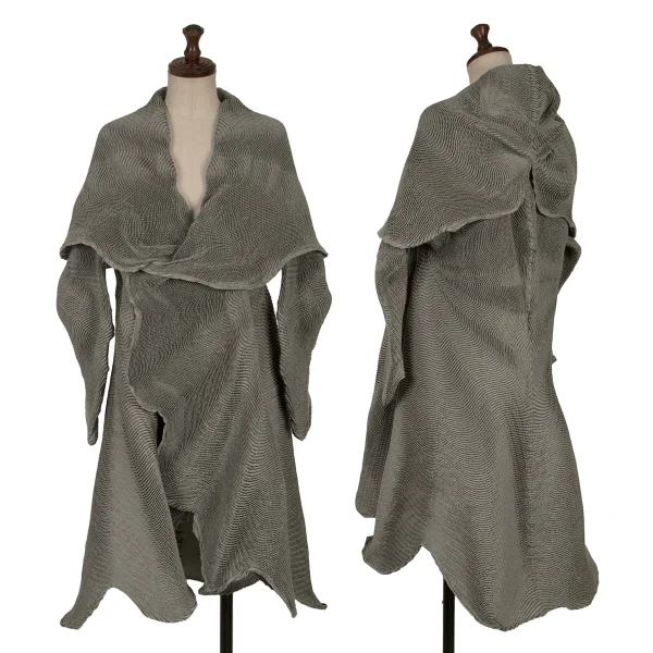 ISSEY MIYAKE 3D Steam Stretch Wave Coat Grey 2 K-163350_001