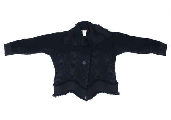 ISSEY MIYAKE 3D Steam Stretch Pleats Switching Wave Jacket K-163351_002