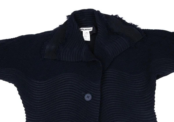 ISSEY MIYAKE 3D Steam Stretch Pleats Switching Wave Jacket K-163351_003