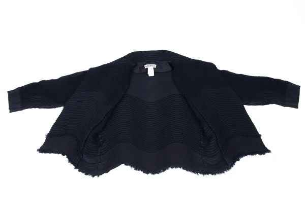 ISSEY MIYAKE 3D Steam Stretch Pleats Switching Wave Jacket K-163351_010