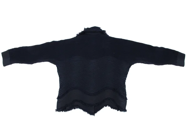 ISSEY MIYAKE 3D Steam Stretch Pleats Switching Wave Jacket K-163351_011