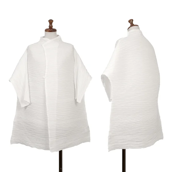 ISSEY MIYAKE Pleated 1B Jacket White 2 K-163353_001