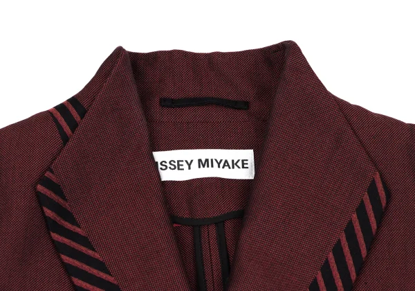 ISSEY MIYAKE Geometric Weave Side Pleats Switching Jacket K-163354_004