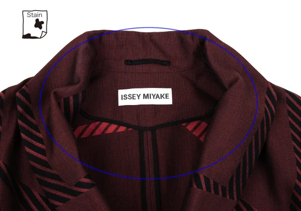 ISSEY MIYAKE Geometric Weave Side Pleats Switching Jacket K-163354_006