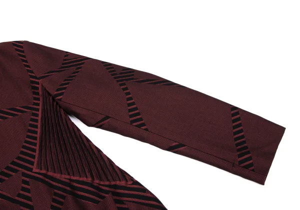 ISSEY MIYAKE Geometric Weave Side Pleats Switching Jacket K-163354_007