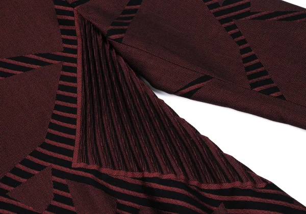 ISSEY MIYAKE Geometric Weave Side Pleats Switching Jacket K-163354_010