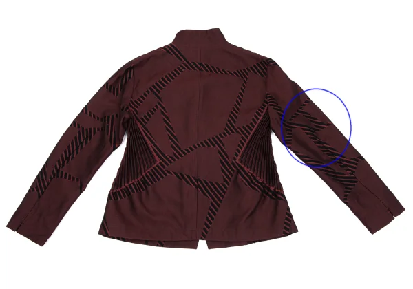 ISSEY MIYAKE Geometric Weave Side Pleats Switching Jacket K-163354_013