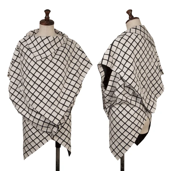 ISSEY MIYAKE Block Paste Deformation Sleeveless Top White,Black 2 K-163355_001