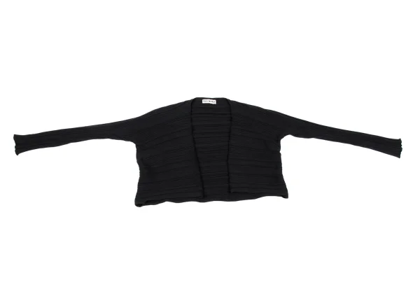 ISSEY MIYAKE Cotton Blend Ribbed Buttonless Cardigan K-163356_002